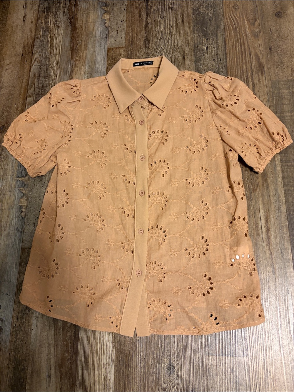 Eyelet Short Sleeve 100 percent Cotton Set of two Size Small